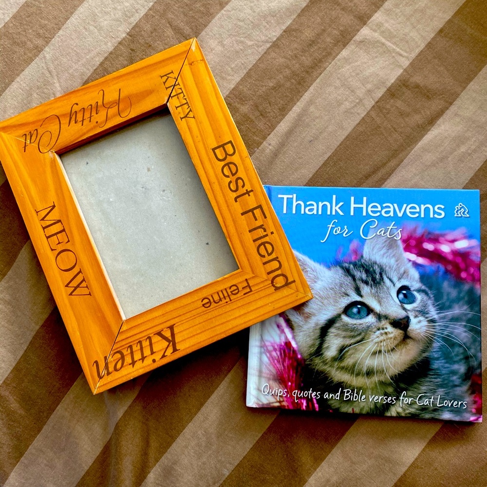 Cat book and picture frame